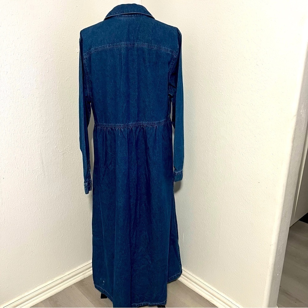 Vintage Disney XL Denim Long Sleeve Jean Dress Embroidery Winnie Pooh Tigger EUC - Picture 10 of 14